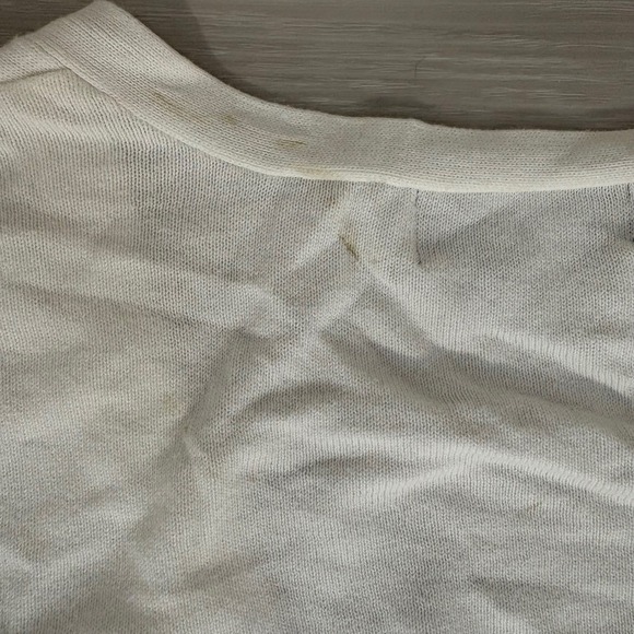 Mossimo White Cropped Cardigan Sweater Short Sleeve Button Front Women's L - Picture 3 of 12